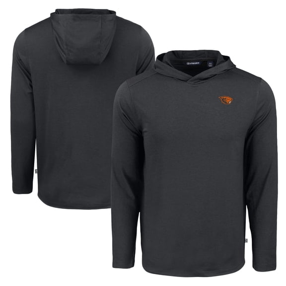 Men's Cutter & Buck Black Oregon State Beavers Coastline Epic Comfort Eco Recycled Long Sleeve Hoodie T-Shirt
