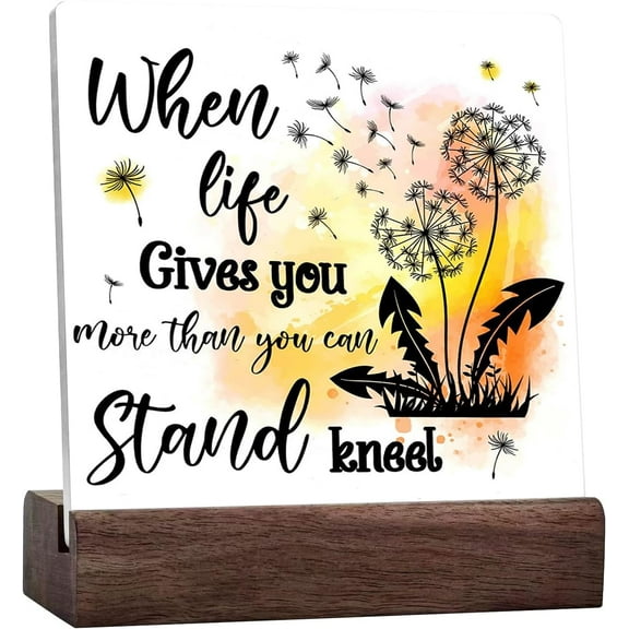 Bible Verse Wood Sign Desk Decor,When Life Gives You More Than You Can Christian Ceramic Table Signs,Religious Wood Plaque Signs Decor,Scripture Decor For Desk Shelf Tabletop Decoration Home Office