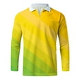thumbnail image 4 of Vedolay Polos for Men Long Sleeve Quarter-Zip Casual Slim Fit Basic Shirts Yellow,2XL, 4 of 5