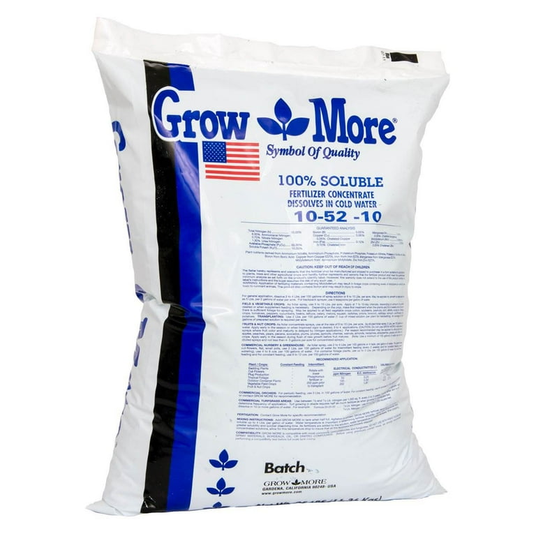 HydroFarm Grow More Cold Water 30-10-10 Soluble Concentrated Plant Fertilizer, 25 Pounds