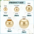 thumbnail image 2 of 80pcs 5 styles Solid Round Brass Beads Real 18K golden Plated 3~8mm Hole: 1~3mm, 2 of 6