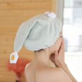 thumbnail image 2 of 2 piezas de gorro de cabello seco, toalla absorbente para mujeres, linda toalla de baño de dibujos animados, toalla de secado para cabello adulto, gorro de baño (ciervo rosa), 2 of 5
