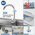 thumbnail image 2 of 39" Utility Sink Freestanding Single Bowl Laundry Sink with Hot and Cold Water Plumbing Workbench & Storage Stainless Steel Sink for Kitchen and Bathroom, 2 of 8