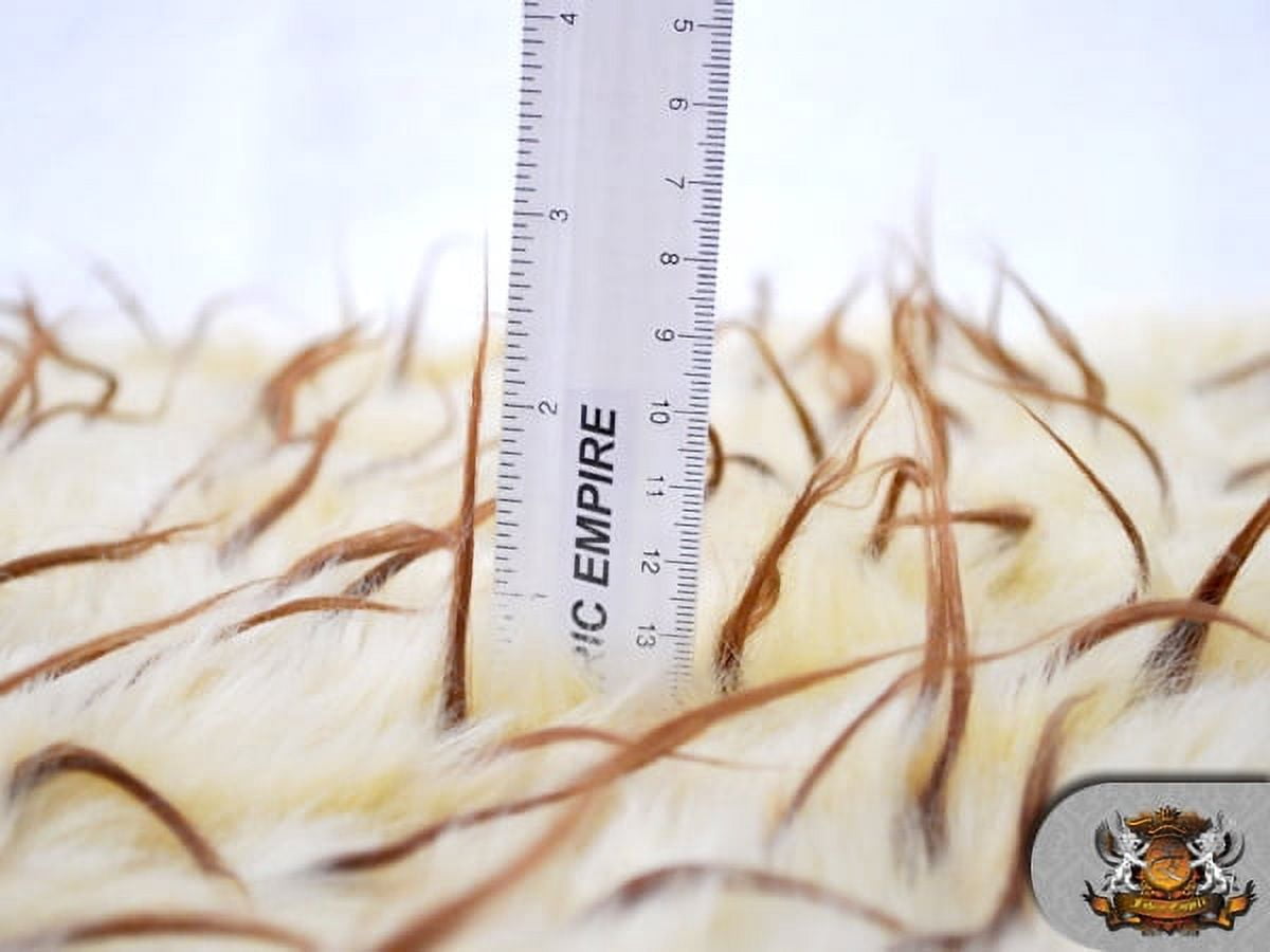 Faux Fur Long Pile 2 Tone Spike TAN BROWN Fabric / 60" Wide / Sold by the Yard