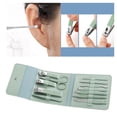 thumbnail image 6 of EHJRE 12Pcs/Set Portable Manicure Set, Ear Spoon, Scissors, for Men Women Nail Clipper Kit Nail Files with PU Leather Bag Sharp Tweezers , Green, 6 of 8
