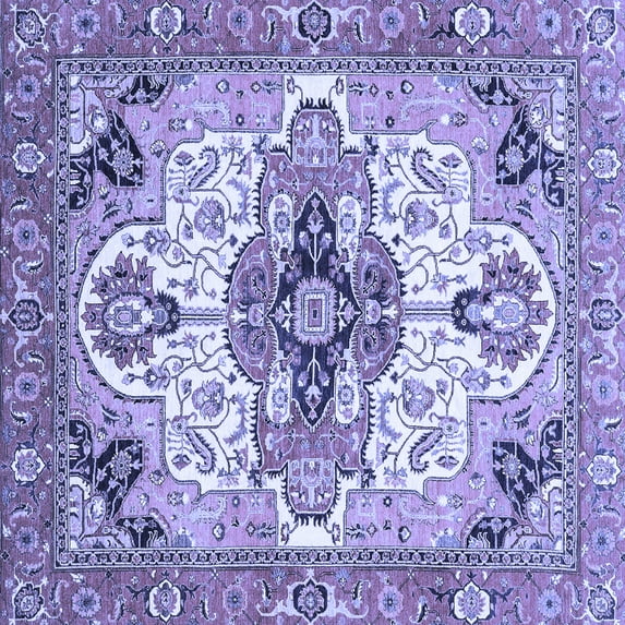 Ahgly Company Indoor Square Abstract Blue Modern Area Rugs, 4' Square
