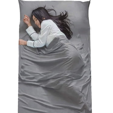 Zhuge Cotton Sleeping Bag Liner Camping Sheets Camping Travel Bed for Youth Outdoor Picnic Travel Sheet for Travel, Youth Hostels, Picnic, Planes, Trains (Grey, 83"X70.86")