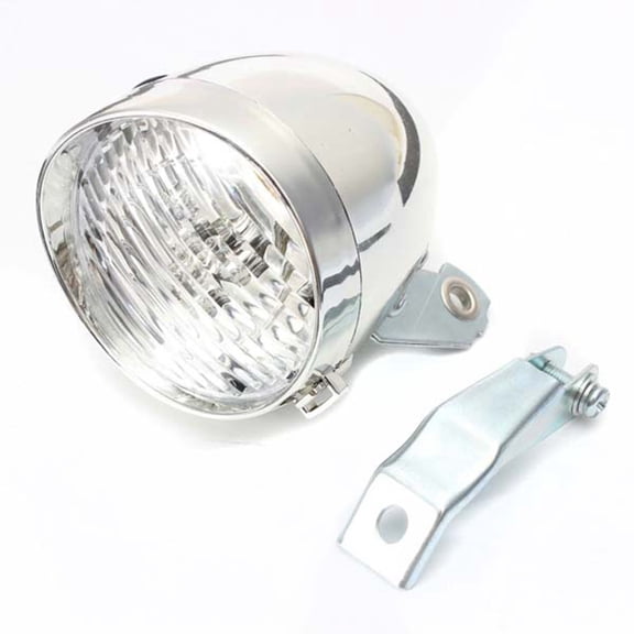 Vintage Retro Bicycle Bike Front Light Lamp Headlight - Silver
