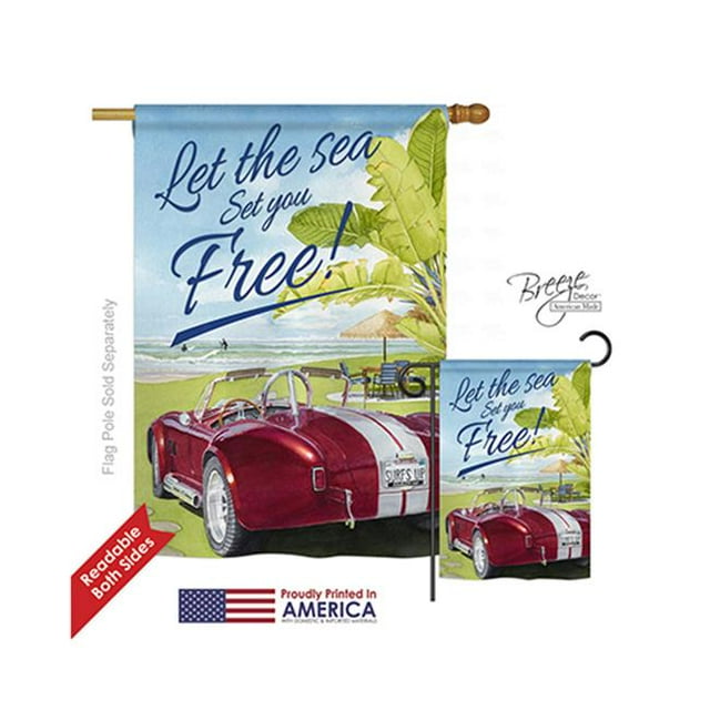Breeze Decor 06078 Summer Set You Free 2-Sided Vertical Impression House Flag - 28 x 40 in.