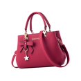 thumbnail image 3 of Bolso de mano para mujer, bandolera con cremallera, informal, con asa superior, tipo hobo, para hombro Rojo, 3 of 9