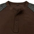 thumbnail image 4 of Jalioing Chemise Décontractée à Manches Longues pour Hommes, T-Shirt à Blocs de Couleur à Col Rond avec Boutons, Hauts Classiques de Mode d'Automne, 4 of 6