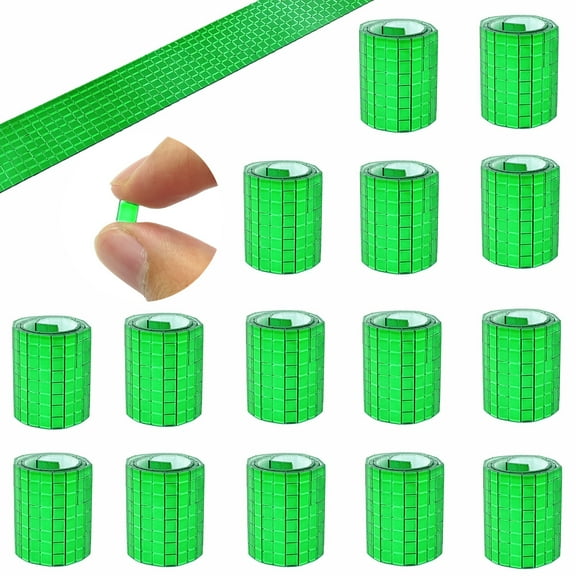 7200Pcs Mirrors Mosaic Tiles Disco Ball Mirror Tiles Self-Adhesive Real Square Glass Mirror Tiles for Craft DIY,15 Sheets (Green)