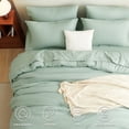 thumbnail image 2 of Juego de edredón CozyLux, 7 piezas, color verde salvia, cama en bolsa, 2 of 8