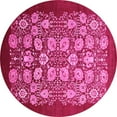 thumbnail image 1 of Ahgly Company Indoor Round Oriental Pink Industrial Area Rugs, 4' Round, 1 of 4