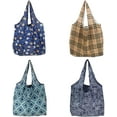 thumbnail image 1 of 4 Pcs Foldable Shopping Bags, Reusable Foldable Shopping Bags, Large Shopping Bags, Portable Shopping Bag, 1 of 5