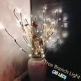 thumbnail image 2 of Lámpara de camino con forma de rama de iluminación marrón, bombilla blanca cálida de 60 LED, adecuada para exteriores e interiores, 2 of 5