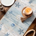 thumbnail image 3 of Blue Starfish Coastal Table Runner 90 Inches, Summer Beach Nautical Coral Shell Bed Runner Dresser Scarves Tabletop for Indoor Outdoor Parties/Ceremony/Banquet, 13" x 90", 3 of 9