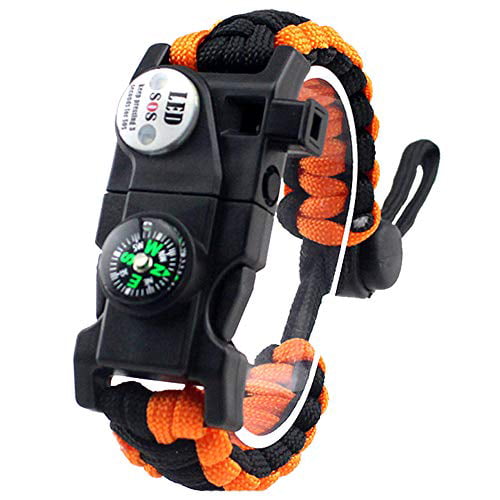 Fire Starter,Compass Daarcin Paracord Survival Bracelet,with Waterproof SOS Light Whistle Adjustable AK87 20 in 1,Outdoor Ultimate Tactical Survival Gear Set,Gift for kids,men 