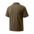 thumbnail image 5 of Yifymode Polo Shirts for Men Dry Fit Golf Polos Pleated Short Sleeve Button Up Shirt Plus Size Summer Cotton Athletic Tshirts,Brown L, 5 of 7