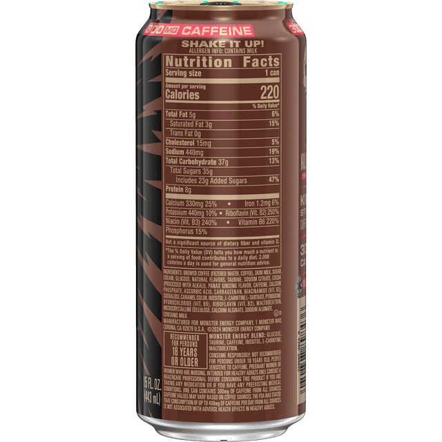 3 Pack- Java Monster Killer Brew, Loca Moca, Coffee + Energy Drink, 15 fl oz can