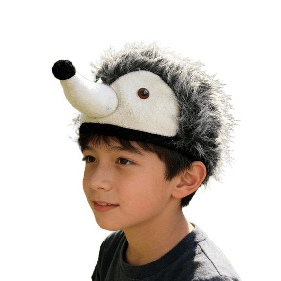 Funny Hedgehog Hat, Realistic 3D Plush Animal Headgear for Adults & Kids Halloween Party