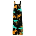 thumbnail image 4 of WTOBBY Halloween Themed Women's Casual Jumpsuit in Sleeveless Cotton Design, Printed for Style, Comfortable Loose Fit Perfect for Daily Activities,Fluorescence YellowL, 4 of 6