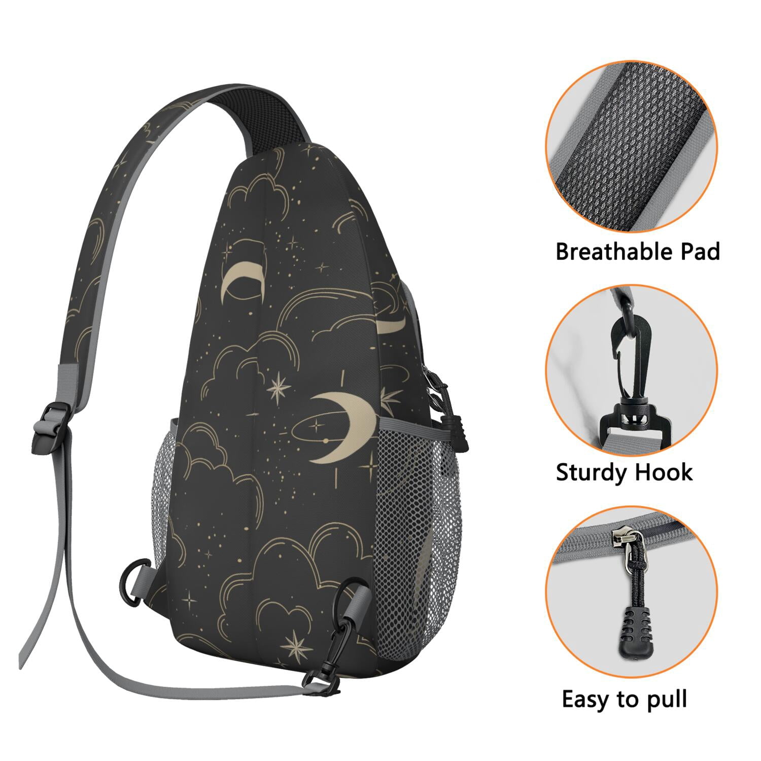 Retro Steampunk Astrology Chart Crossbody Bag Dark Astronomy Aesthetic Shoulder Backpack Durable & Comfortable for Travel, Urban Use