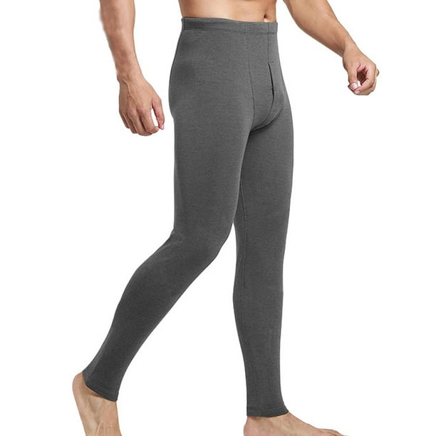 Sonducket Mallas térmicas para hombre, mallas térmicas gruesas de terciopelo, Color sólido, , para invierno, ropa interior cálida, pantalones Prendas para la parte inferior del cuerpo Gris oscuro