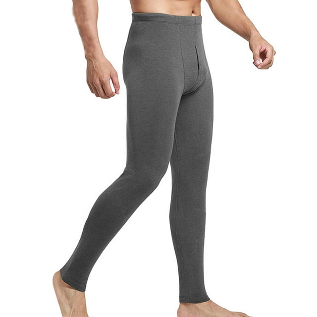 Mallas térmicas para hombre, mallas térmicas gruesas de terciopelo, Color sólido, suave, para invierno, ropa interior cálida, pantalones Prendas para la parte inferior del cuerpo Gris oscuro Sonducket AP013673-03