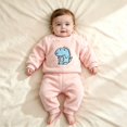 thumbnail image 2 of Ruyang Toddler 2 Piece Outfit Flannel Cute Animal Embroidery Long Sleeve Pullover Solid Plush Pants Sets Baby Autumn Winter Thermal Clothes, 2 of 5