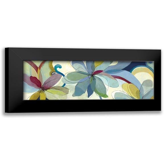 Wilson, Aimee 14x7 Black Modern Framed Museum Art Print Titled - Silk Flowers I