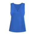 thumbnail image 5 of MSJUHEG Sleeveless Tops for Women Tank Top for Women Camisole Tops for Women Tank Tops Womens Tops Women's Short Sleeved Solid Color V Neck Vest Polyester Spandex 1PC Top Blue Xl, 5 of 9