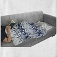 thumbnail image 6 of Ikat Soft Flannel Fleece Throw Blanket, Traditional Design Borders Art Geometrical Motifs and Shapes, Cozy Plush for Indoor and Outdoor Use, 60" x 80", Navy Blue and White, by Ambesonne, 6 of 6