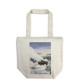 thumbnail image 1 of Yellowstone National Park, Wyoming, Bison Snow Scene (100% Cotton Canvas Reusable Tote Bag), 1 of 3