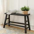 thumbnail image 6 of Rena Counter Height Bench- 33 Inch Rustic Black Mahogany Wood Frame, 6 of 7