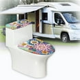 thumbnail image 6 of ZIATUBLE Boho Mandala Flower Toilet Lid Cover and Toilet Tank Lid Cover Reusable 2 Piece Bathroom Set with Toilet Lid Cover with Stretch Edges Toilet Lid and Tank Cover Sets, 6 of 7