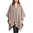 thumbnail image 2 of Lutiedan Shawl Wraps for Women, Soft Elegant Poncho Cape with Pockets, Open Front Scarf Blanket Cardigan for Fall Winter,Coffee, 2 of 7
