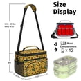 thumbnail image 6 of Sunflower Black Pattern Insulated Lunch Box for Women Men, Medium Leakproof Cooler Bag with Adjustable Strap, 10"x6.7"x8", 6 of 6