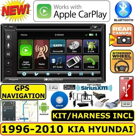 96-10 AM/FM CD/DVD GPS NAVIGATION SYSTEM BLUETOOTH USB EQ CAR RADIO STEREO PKG