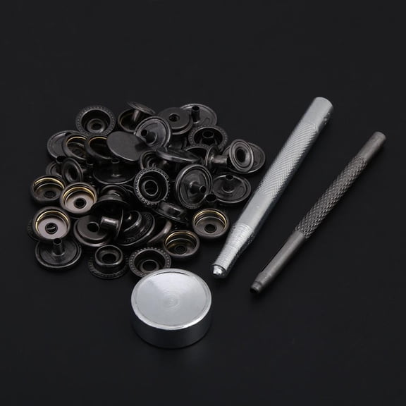 Mgaxyff Metal Press Stud Snap Button Fastener With Tools for Leather Clothes Jacket Repair, Snap Button,Metal Press Stud