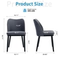 thumbnail image 4 of Modern Dining Chairs Set of 2, Velvet Dining Chair Upholstered Side Chairs with Padded Seat & Wood Legs for Kitchen, Dining Room, Cafe, Living Room, Gray, 4 of 7