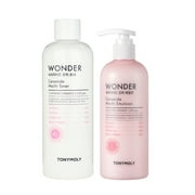 Tonymoly Wonder Ceramide Mochi Toner 500ml & Emulsion 300ml Skincare Set