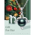 thumbnail image 4 of TANGPOET Black Pearl Celtic Heart Necklace for Women 925 Sterling Silver Tahitian Black Pearl Celtic Heart Jewelry Wedding Anniversary everyday Birthday Gifts for Women Wife Her Mom Mother, 4 of 5