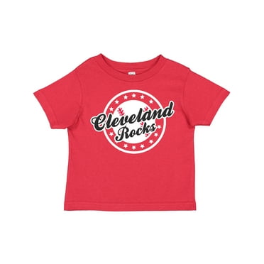 Inktastic Cleveland Rocks with Baseball in Circle and Stars Inversed Boys or Girls Toddler T-Shirt