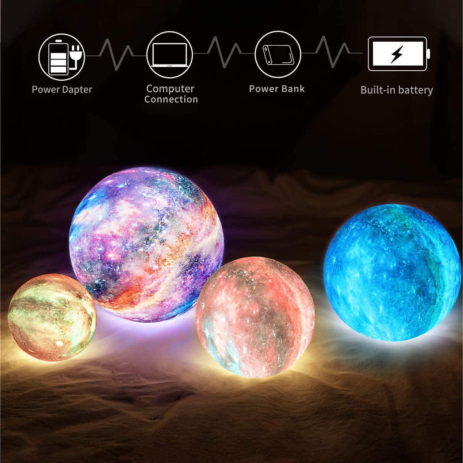 3D LED Moon Light, Remote & Touch Control Moon Night Light Gifts for Girls Boys Kids Women Birthday(4.7 inch 16 Colors)