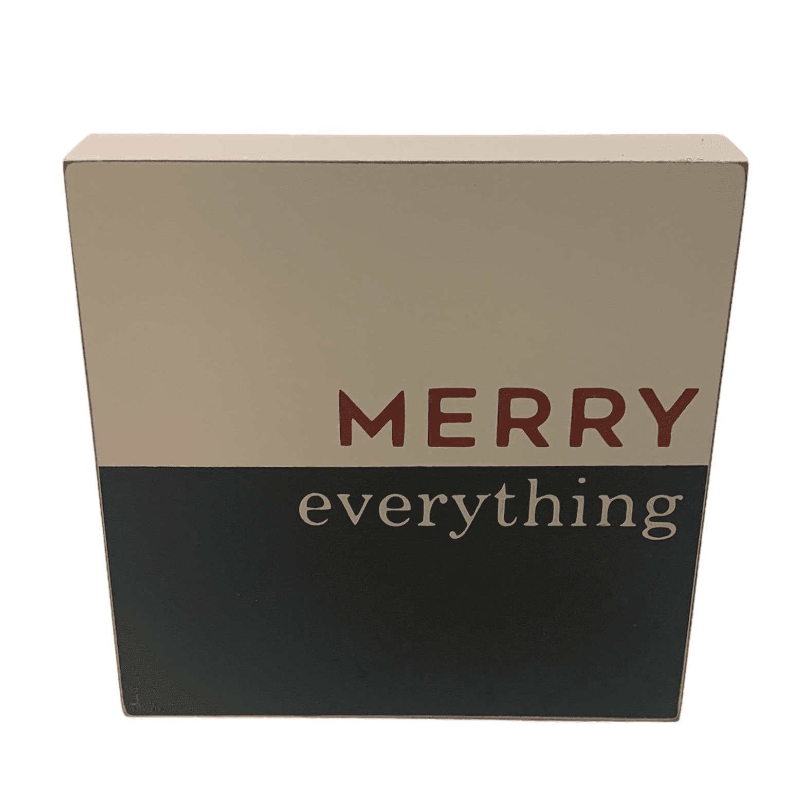Holiday Time Black & White Wooden Block Accent Tabletop Décor. 7" x 7"