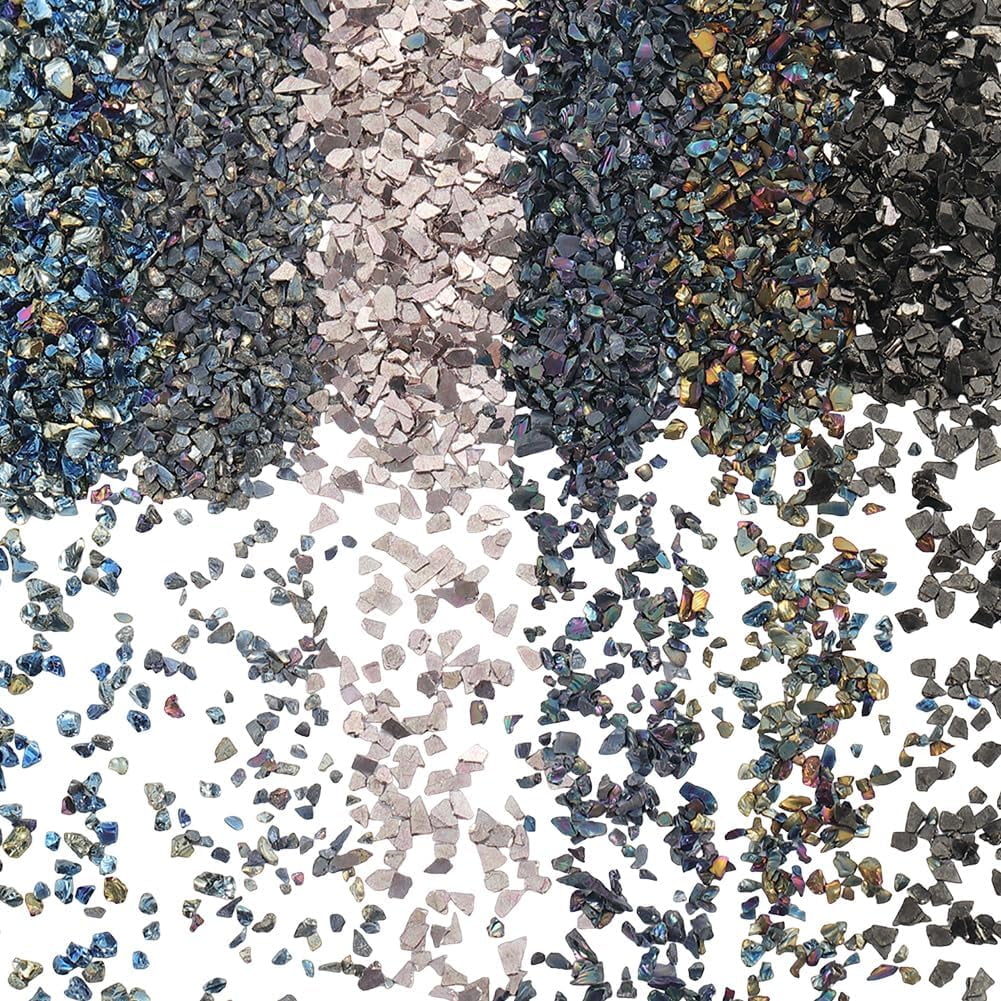 1 Box 120G 6 Colors Crushed Glass Glitter Broken Pieces Irregular Chunky Metallic Stone Sprinkles Flakes Small Chips Creative Craft