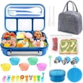 thumbnail image 1 of Loncheras, Bento Box, caja duradera a prueba de fugas, 4 compartimento, Incluye Tenedor Cuchara Bolsa de Almuerzo, Apto para microondas, lavavajillas, Sin BPA, 1 of 4