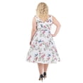 thumbnail image 4 of Miss Lavish London Women's Plus Size Dresses Retro Floral Rockabilly 40s and 50s Vintage Fashion [FLORAL-WHITE-22], 4 of 5