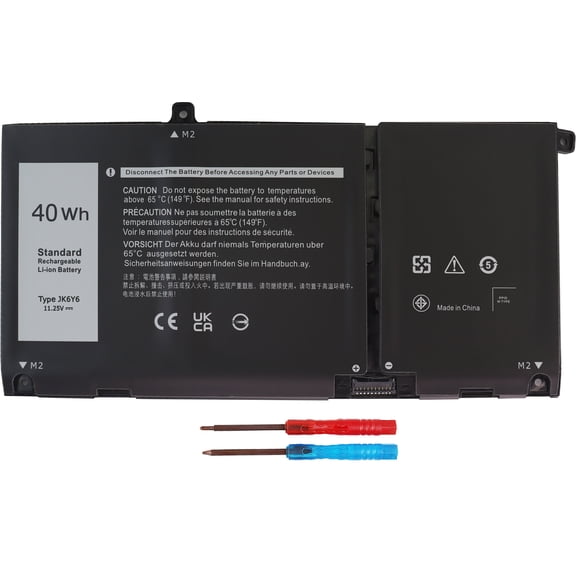 JK6Y6 40WH  3-Cell Battery for Dell Inspiron 5300 5301 5401 5402 5408 5409 5501 5508 5509 5400 5406  7405 7506 2-in-1 Silver
